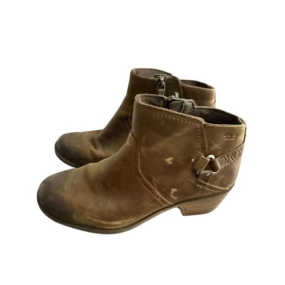 Teva Foxy 1017161 Brown Leather Side Zip Ankle Boots Booties Womens Size 9.5 - Picture 2 of 5